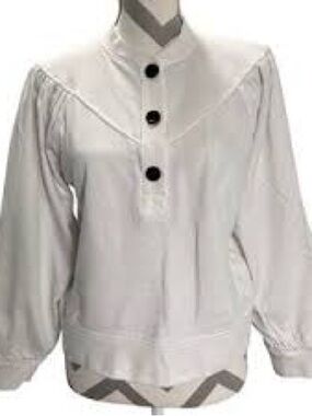 Rails Shae Sweater in big button detail button up white cotton medium